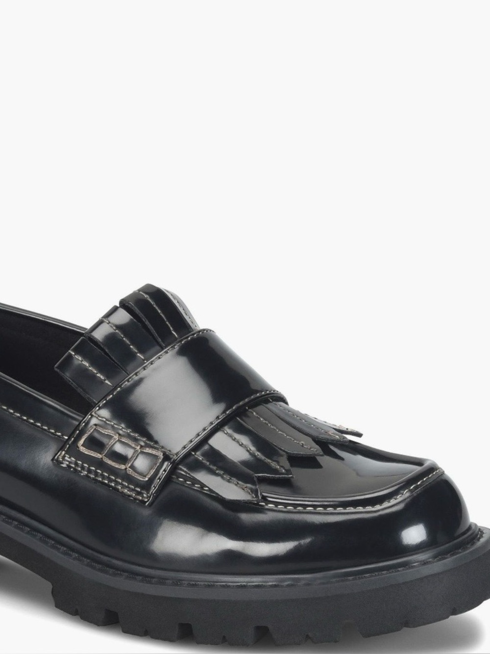Kork-Ease Black Patent Kiltie Loafers